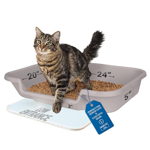 Kitty Go Here Katzentoilette für ältere Katzen, die Nicht mit Einer traditionellen Katzentoilette zurechtkommen können, Grau Kitty Go Here Katzentoilette für ältere Katzen, die Nicht mit Einer traditionellen Katzentoilette zurechtkommen können, Grau von NE14pets