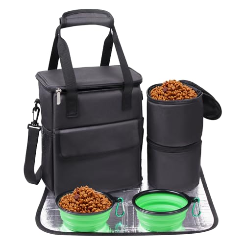 Haustier-Schulter-Aufbewahrungstasche, Hundetuch mit verstellbarem Schultergurt und Sicherheitsleine, Haustier-Tragetasche für kleine Hunde Katzen (Schwarz, Klein) von NECKORY