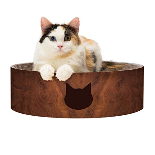 Necoichi Cozy Cat Scratcher Bowl, 100% Recyclingpapier, chemikalienfreie Materialien (Schale (Dark Cherry), Regular) von Necoichi