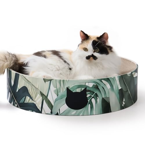 NECOICHI Katzenkratznapf für Indoor-Katzen - Katzenkratzliege mit Wendenutzbarkeit und extra Komfort für Lounge, Kartonbett Couch / (XL, Eiche) von NECOICHI