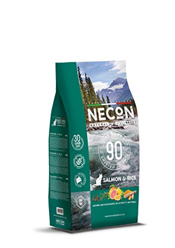 NECON PET Food NW Lachs & Reis 1.5 kg, Katzenfutter für Erwachsene, Kroketten mit niedrigem Korngehalt, reich an Proteinen und Omega 3, Super Premium-Qualität, Glutenfrei von NECON