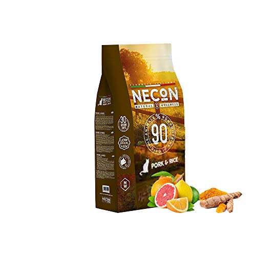 NECON PET Food NW Schweinefleisch und Reis für Erwachsene 1,5 kg, Katzenfutter für Erwachsene, Vitamine mit niedrigem Korngehalt, reich an Vitaminen, Super Premium-Qualität von Necon Pet Food