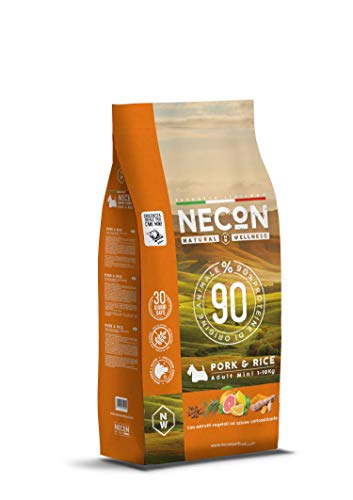 NECON PET Food Natural Wellness Schweinefleisch und Reis 2 kg, Hundefutter bis 10 kg Gewicht, Vitaminreiche Kroketten mit 90% Protein tierischen Ursprungs, Made in Italy von NECON