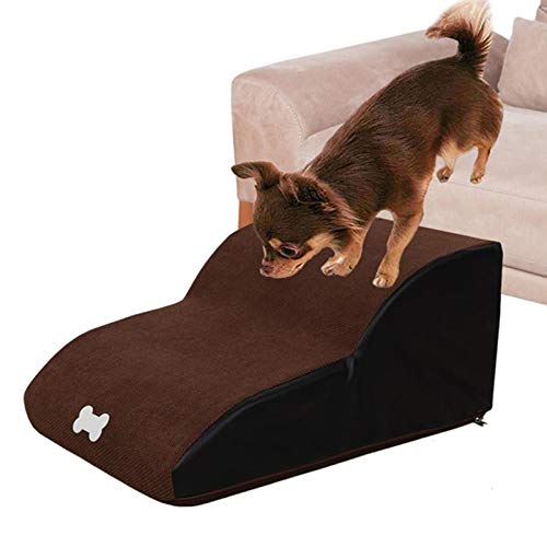 Haustier-Treppen-Leiter, weicher Schaumstoff, Haustier-Trittleiter, 2-lagig/3-lagig, leicht zu Schritt, für Hunde und Katzen, Treppe, Rampe, Sofa, Bett, Couches, Leiter für kleine oder ältere Hunde von NEDOES