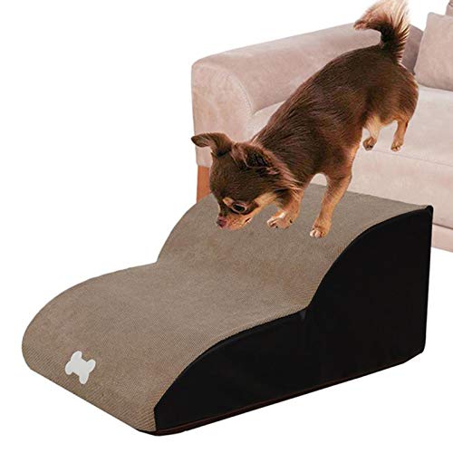 Haustier-Treppen-Leiter, weicher Schaumstoff, Haustier-Trittleiter, 2-lagig/3-lagig, leicht zu Schritt, für Hunde und Katzen, Treppe, Rampe, Sofa, Bett, Couches, Leiter für kleine oder ältere Hunde von NEDOES