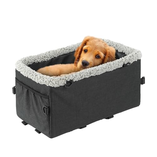NEFLUM Haustier-Autositz, abnehmbarer Hunde-Sitz, kleiner Hunde-Autositz, tragbarer Hunde-Sitzerhöhung für Auto, verstellbare Gurte, perfekt für kleine Haustiere von NEFLUM