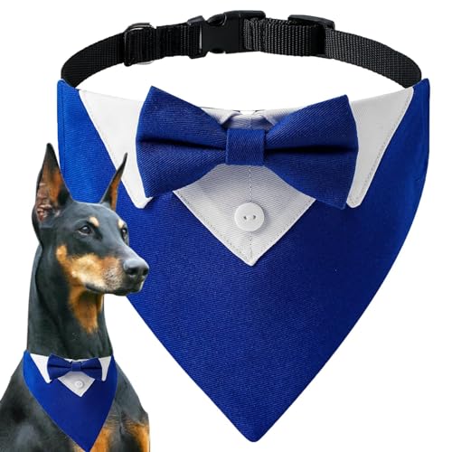 NEFLUM Hunde-Smokinghalsband – Hundehalsband, Halstuch, atmungsaktiv, verstellbarer Schal für Hochzeiten, Partys, Geburtstage von NEFLUM