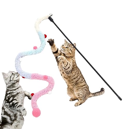 NEFLUM Interaktiver Katzenspielzeug | Katzenspielzeug | Schnurspielzeug, Zauberstäbe, interaktives Spielzeug für das Training und Training Ihrer Indoor-Katzen von NEFLUM