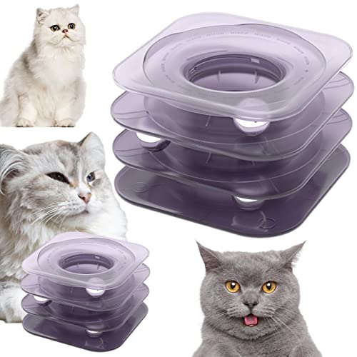 NEFLUM Katzen-Spinner-Spielzeug – 3 Ebenen, quadratisch, interaktives Katzenspielzeug, Spinner, Haustierzubehör für Kätzchen, große und kleine, mittelgroße Katzen zum Spielen von NEFLUM