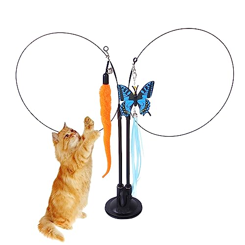 NEFLUM Katzenspielzeug – Katzenspielzeug mit Schnur | tragbares Katzenspielzeug für den Innenbereich, interaktives Katzenspielzeug für Kätzchen, Welpen, Haustiere von NEFLUM