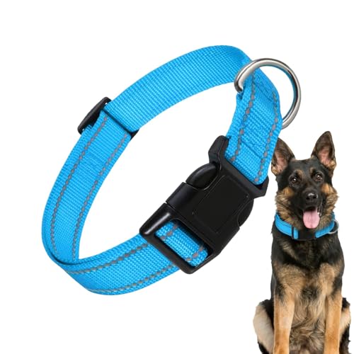 NEFLUM Nylon Hundehalsband, Komfort Halsband, atmungsaktiv, bequem, verstellbar, Nylon Haustier Halsband für mittelgroße Hunde von NEFLUM