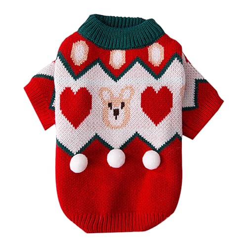 NEFLUM Weihnachtspullover für Welpen, Haustiere, Pullover für Katzen und Hunde, weich und atmungsaktiv, für kleine und mittelgroße Haustiere von NEFLUM