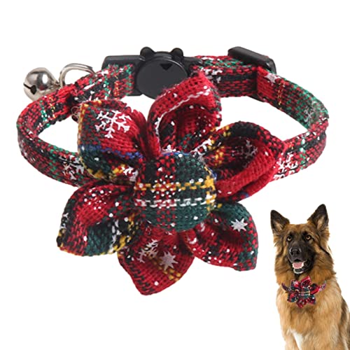 Weihnachts-Hundehalsband, elastisch, verstellbar, Schneeflocke, Hundeschleifen, kariert, Hundehalsband, Weihnachtsschleifen, Haustierkostüm für Veranstaltungen, Feiertage, Partys Neflum von NEFLUM