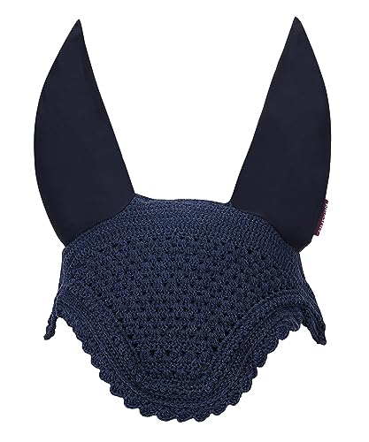 NEIGHH Prominente Ohrhaube mit schallresistenten und weichen, dehnbaren Lycra-Ohren (groß: (horizontal) A: 34 cm, (vertikal) B: 42 cm, Marineblau) von NEIGHH