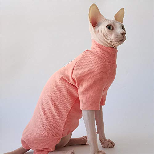 NELIT Sphynx Cat Kleidung Baumwolle gestrickt All-Inclusive Vierbeiner Warm Sweater Super Stretch-Orange_L. von NELIT