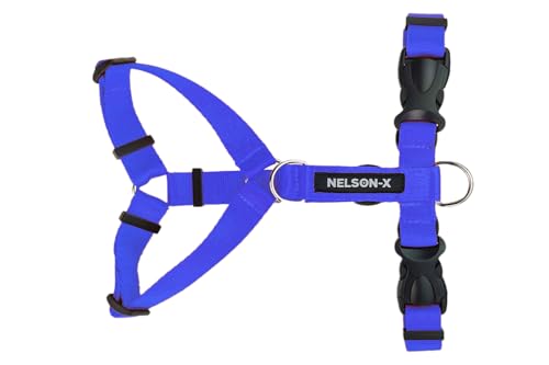 Hundegeschirr vom Typ Guard, vom Zynopsychologen entwickelt, 4 Farben, Produkt aus der EU (Blau, S) von NELSON-X