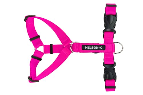Hundegeschirr vom Typ Guard, vom Zynopsychologen entwickelt, 4 Farben, Produkt aus der EU (Rosa, M) von NELSON-X