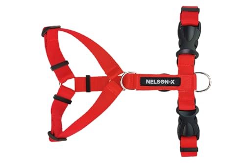 Hundegeschirr vom Typ Guard, vom Zynopsychologen entwickelt, 4 Farben, Produkt aus der EU (Rot, M) von NELSON-X