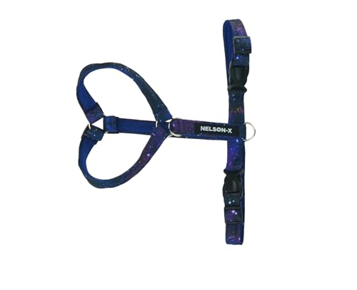 NELSON-X Soft Guard HUNDEGESCHIRR, GEFÜTTERT MIT WEICHEM MESH, KOMFORTABEL, LANGLEBIG (L, Galaxy) von NELSON-X