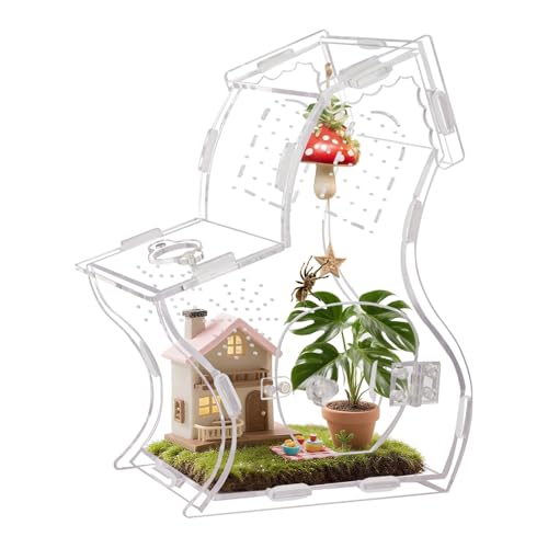 Magnetisches Acrylgehäuse für springende Spinnen und kleine Reptilien, 15 x 11,9 x 23,9 cm, ausbruchsicherer Lebensraum mit leicht zu fütternder magnetischer Tür, 3 mm dickes, transparentes Terrarium Magnetisches Acrylgehäuse für springende Spinnen und kleine Reptilien, 15 x 11,9 x 23,9 cm, ausbruchsicherer Lebensraum mit leicht zu fütternder magnetischer Tür, 3 mm dickes, transparentes Terrarium von NENHEIONI