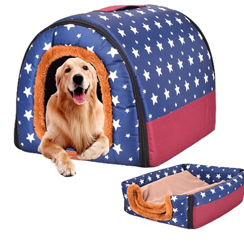 Doghouse Katzen-Unterschlupf, abnehmbares Katzenhöhle, Bett, Katzenhaus, Hundesofa, Haustierbetten, Welpenhaus, Haustiernest, Zwinger mit rutschfester Unterseite für kleine, mittelgroße Hunde, 48 x 52 von NENIUX