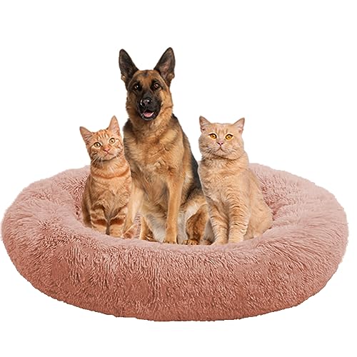 Donut Katzenbett Hundebett, Anti Stress Hundekissen Hundekorb Katzenkissen, Haustier Sofa klein Hunde Schlafbett, Waschbar Katzenkörbchen Haustierbett für Mittelgroße & Große Hunde(140cm/55inch) von NENIUX