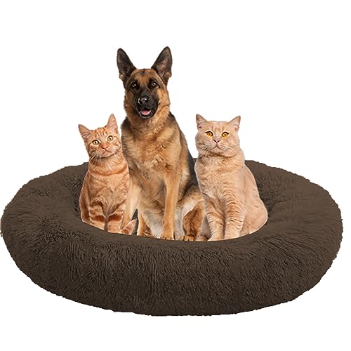 Donut Katzenbett Hundebett, Anti Stress Hundekissen Hundekorb Katzenkissen, Haustier Sofa klein Hunde Schlafbett, Waschbar Katzenkörbchen Haustierbett für Mittelgroße & Große Hunde(150cm/59inch) von NENIUX