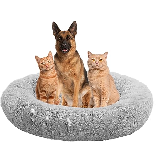 Donut Katzenbett Hundebett, Anti Stress Hundekissen Hundekorb Katzenkissen, Haustier Sofa klein Hunde Schlafbett, Waschbar Katzenkörbchen Haustierbett für Mittelgroße & Große Hunde(120cm/47inch) von NENIUX