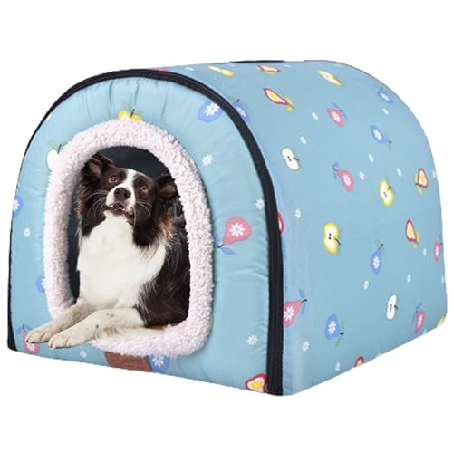 Faltbare Hundehütte, Haustierhaus, Zwinger, Haustiernest, Hundebett, Katzenschutz, Iglu-Bett, Welpenhaus, Haustierbett mit rutschfester Unterseite für Haustiere, Welpen, Kätzchen, Kaninchen, 30 x 31 x von NENIUX