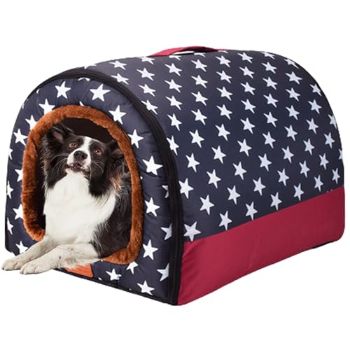 Faltbare Hundehütte, Haustierhaus, Zwinger, Haustiernest, Hundebett, Katzenschutz, Iglu-Bett, Welpenhaus, Haustierbett mit rutschfester Unterseite für Haustiere, Welpen, Kätzchen, Kaninchen, 48 x 52 x Faltbare Hundehütte, Haustierhaus, Zwinger, Haustiernest, Hundebett, Katzenschutz, Iglu-Bett, Welpenhaus, Haustierbett mit rutschfester Unterseite für Haustiere, Welpen, Kätzchen, Kaninchen, 48 x 52 x von NENIUX