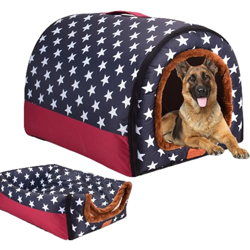 Hundehütte, abnehmbares waschbares Hundehaus, Haustiernest, Hundebett, Katzenhaus, Katzenhöhle, Bett, Iglu-Bett, Katzenhaus mit rutschfester Unterseite für Welpen, Kätzchen, 48 x 52 x 30 cm, Style2 Hundehütte, abnehmbares waschbares Hundehaus, Haustiernest, Hundebett, Katzenhaus, Katzenhöhle, Bett, Iglu-Bett, Katzenhaus mit rutschfester Unterseite für Welpen, Kätzchen, 48 x 52 x 30 cm, Style2 von NENIUX