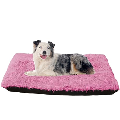 NENIUX Anti-Angst-Hundebett, Hundekäfig-Matte, waschbar, beruhigendes Hundebett, Hundekissen, Zwinger-Pad mit rutschfester Unterseite für kleine, große, mittelgroße Hunde, 70 x 50 x 8 cm, Dunkelrosa NENIUX Anti-Angst-Hundebett, Hundekäfig-Matte, waschbar, beruhigendes Hundebett, Hundekissen, Zwinger-Pad mit rutschfester Unterseite für kleine, große, mittelgroße Hunde, 70 x 50 x 8 cm, Dunkelrosa von NENIUX