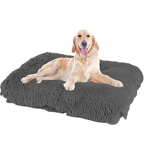NENIUX Bequemes Hundekissen, Hundekissen, Matratze, Hundebetten, Zwinger-Pad, Haustierbett, Katzenpolster mit rutschfester Unterseite für mittelgroße und große Hunde, 93 x 65 x 10 cm, Dunkelgrau NENIUX Bequemes Hundekissen, Hundekissen, Matratze, Hundebetten, Zwinger-Pad, Haustierbett, Katzenpolster mit rutschfester Unterseite für mittelgroße und große Hunde, 93 x 65 x 10 cm, Dunkelgrau von NENIUX