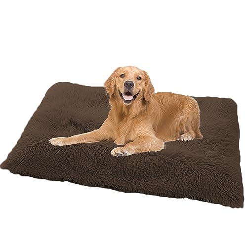 NENIUX Calming Dog Crate Mattress Pet Bed, Washable Dog Mat Dog Crate Bed Dog Pillow Bed Dog Bed Pet Cushion with Anti Slip Bottom for Large Medium Small Dogs&Cats,100x70x10cm,Brown von NENIUX