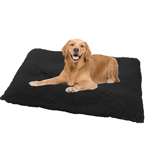 NENIUX Calming Dog Crate Mattress Pet Bed, Washable Dog Mat Dog Crate Bed Dog Pillow Bed Dog Bed Pet Cushion with Anti Slip Bottom for Large Medium Small Dogs&Cats,70x50x8cm,Black von NENIUX