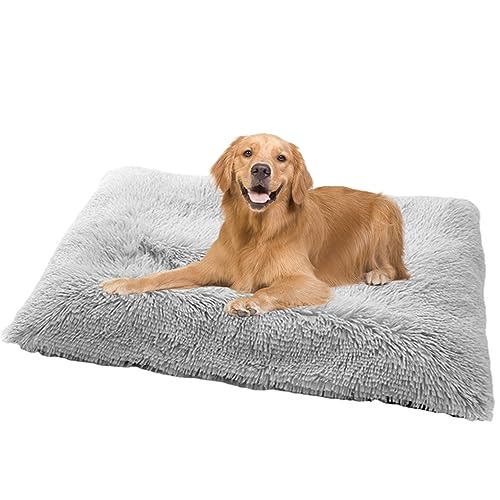 NENIUX Calming Dog Crate Mattress Pet Bed, Washable Dog Mat Dog Crate Bed Dog Pillow Bed Dog Bed Pet Cushion with Anti Slip Bottom for Large Medium Small Dogs&Cats,70x50x8cm,Grey von NENIUX