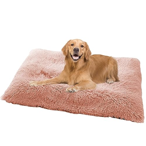NENIUX Calming Dog Crate Mattress Pet Bed, Washable Dog Mat Dog Crate Bed Dog Pillow Bed Dog Bed Pet Cushion with Anti Slip Bottom for Large Medium Small Dogs&Cats,70x50x8cm,Pink von NENIUX