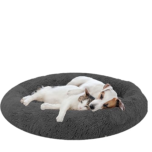 NENIUX Donut Haustierbett, Hundebett Katzenbett Hundekissen, Rund aus Plüsch Hundesofa, Rutschfestes Haustier Sofa Katzen Kissen katzenkorb für Kleine, Mittelgroße & Große Hunde, Katzen(120cm/47inch) von NENIUX