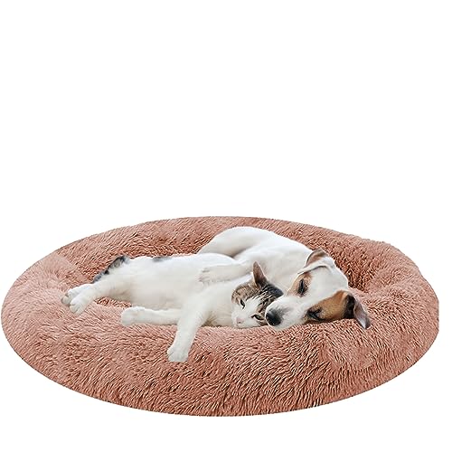 NENIUX Donut Haustierbett, Hundebett Katzenbett Hundekissen, Rund aus Plüsch Hundesofa, Rutschfestes Haustier Sofa Katzen Kissen katzenkorb für Kleine, Mittelgroße & Große Hunde, Katzen(130cm/51inch) von NENIUX