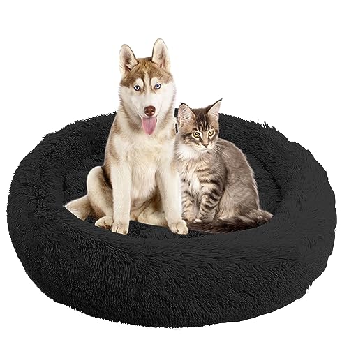 NENIUX Donut Hundebett Haustierbett, Maschinenwaschbar Hundesofa, Katzenbett Hundekorb Hunde Schlafbett, Rund Haustier Sofa Katzenkissen für Kleine, Mittelgroße & Große Hunde, Katzen(110cm/43inch) von NENIUX