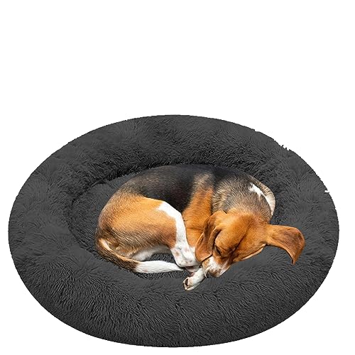 NENIUX Donut Hundebett Katzenbett, Plüsch Anti Angst Hundesofa, Maschinenwaschbar Hundekissen Hundekorb, Welpen Kissen Haustierbett, Katzenkorb für Kleine, Mittelgroße & Große Hunde(120cm/47inch) von NENIUX