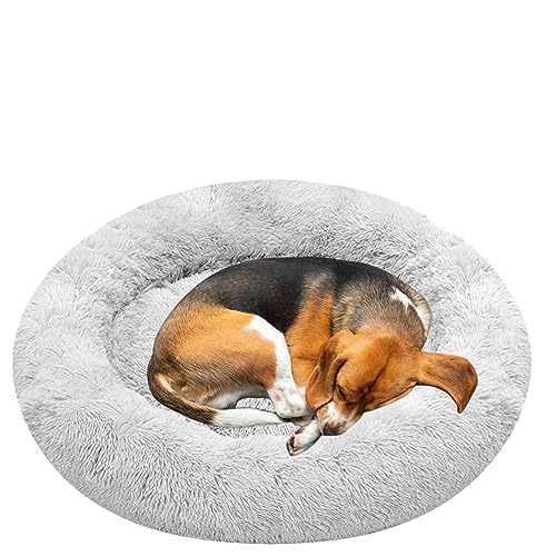 NENIUX Donut Hundebett Katzenbett, Plüsch Anti Angst Hundesofa, Maschinenwaschbar Hundekissen Hundekorb, Welpen Kissen Haustierbett, Katzenkorb für Kleine, Mittelgroße & Große Hunde(90cm/35.5inch) von NENIUX