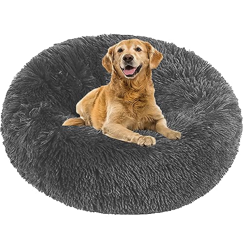 NENIUX Donut-Hundebetten, rundes wärmendes Katzenbett, Nestkissen, Haustierbetten mit rutschfester Unterseite, Anti-Angst-Welpenbetten für den Innenbereich, kleine, mittelgroße und große Hunde, NENIUX Donut-Hundebetten, rundes wärmendes Katzenbett, Nestkissen, Haustierbetten mit rutschfester Unterseite, Anti-Angst-Welpenbetten für den Innenbereich, kleine, mittelgroße und große Hunde, von NENIUX
