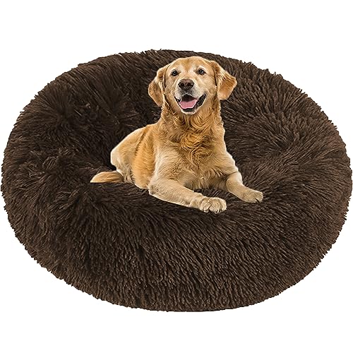 NENIUX Donut-Hundebetten, rundes wärmendes Katzenbett, Nestkissen, Haustierbetten mit rutschfester Unterseite, Anti-Angst-Welpenbetten für den Innenbereich, kleine, mittelgroße und große Hunde, NENIUX Donut-Hundebetten, rundes wärmendes Katzenbett, Nestkissen, Haustierbetten mit rutschfester Unterseite, Anti-Angst-Welpenbetten für den Innenbereich, kleine, mittelgroße und große Hunde, von NENIUX