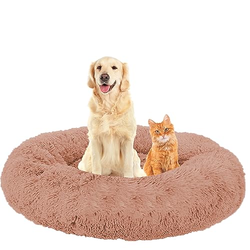 NENIUX Donut Katzenbett Hundebett, Maschinenwaschbar Hundekorb Katzenkorb Katzenkissen Hundekissen, Haustierbett Welpen Kissen Hundesofa für Kleine, Mittelgroße & Große Hunde, Katzen(120cm/47inch) von NENIUX