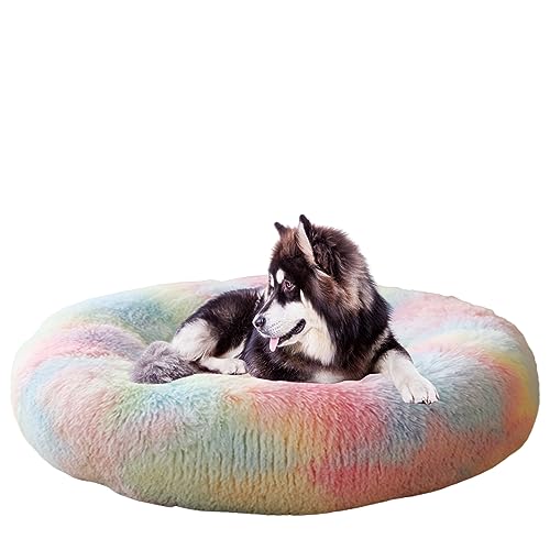 NENIUX Donut Katzenbetten gegen Angst, Hundebetten, selbstwärmendes Katzenbett, Nestkissen, Welpenbetten mit rutschfester Unterseite für Hunde, maschinenwaschbar (110 cm) von NENIUX