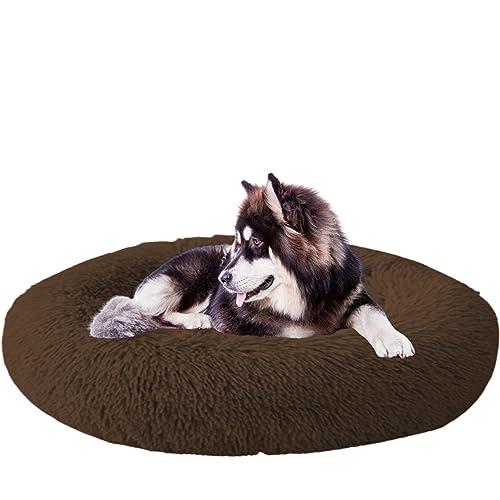 NENIUX Donut Katzenbetten gegen Angst, Hundebetten, selbstwärmendes Katzenbett, Nestkissen, Welpenbetten mit rutschfester Unterseite für Hunde, maschinenwaschbar (110 cm) von NENIUX