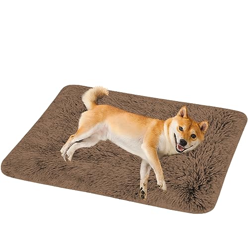 NENIUX Matratze für Hundekäfige, Katzenunterlage, Hundebetten, Hundekäfig, Hundekissen, Betten mit rutschfester Unterseite für große, mittelgroße und kleine Hunde, 50 x 40 x 5 cm, Braun von NENIUX