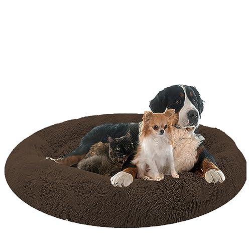 NENIUX Rund Hundebett Katzenbett Hundekissen, Hundesofa Hundekorb Katzensofa, Donut Haustierbett Katzenkissen Welpen Kissen für Kleine, Mittelgroße Hunde, Katzen & Andere Haustiere(140cm/55inch) von NENIUX