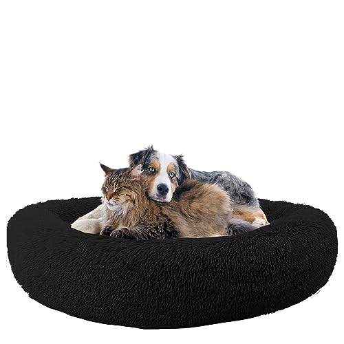 NENIUX Rund Hundebett Katzenbett Hundekissen, Waschbar Katzenkissen Katzenkorb Hundesofa, Donut Welpen Kissen, Anti Angst Hundekorb für Kleine, Mittelgroße & Große Hunde, Katzen(120cm/47inch) von NENIUX